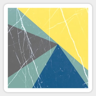 Abstract Pattern Triangles Blue / Yellow / Gray / Turquoise Sticker